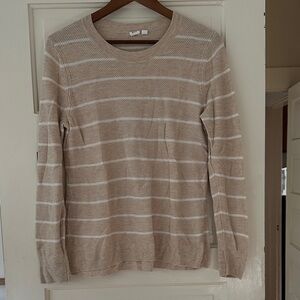 Striped Beige and White Sweater, Gap, size Medium